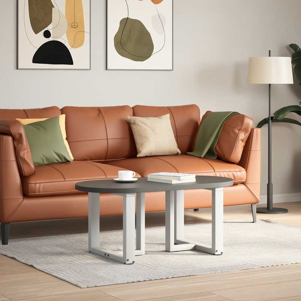 sofabordsben T-formet 2 stk. hvid 50x25x(42-43) cm stål