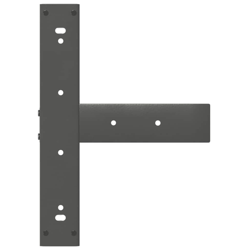 sofabordsben T-formet 2 stk. antracit 50x25x(42-43) cm stål