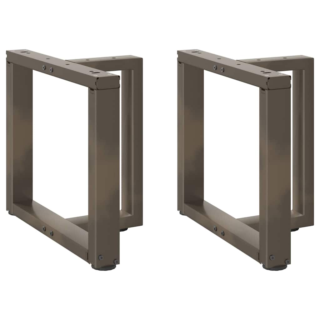 sofabordsben T-formet 2 stk. naturstål 50x25x(42-43) cm stål