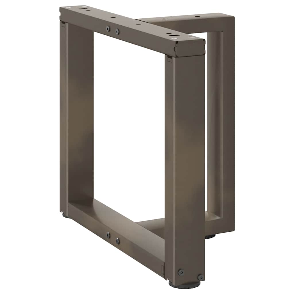 sofabordsben T-formet 2 stk. naturstål 50x25x(42-43) cm stål