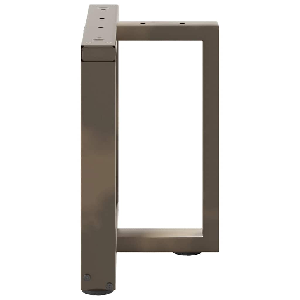 sofabordsben T-formet 2 stk. naturstål 50x25x(42-43) cm stål