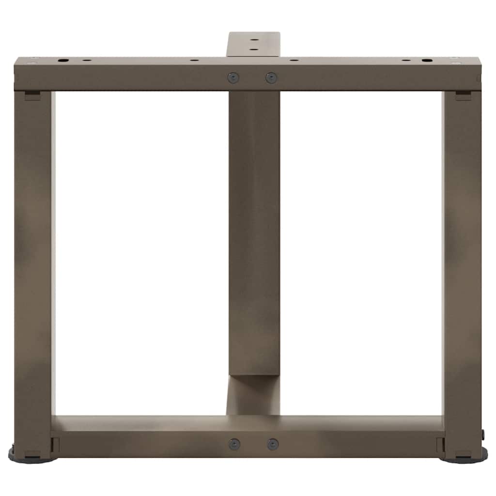 sofabordsben T-formet 2 stk. naturstål 50x25x(42-43) cm stål