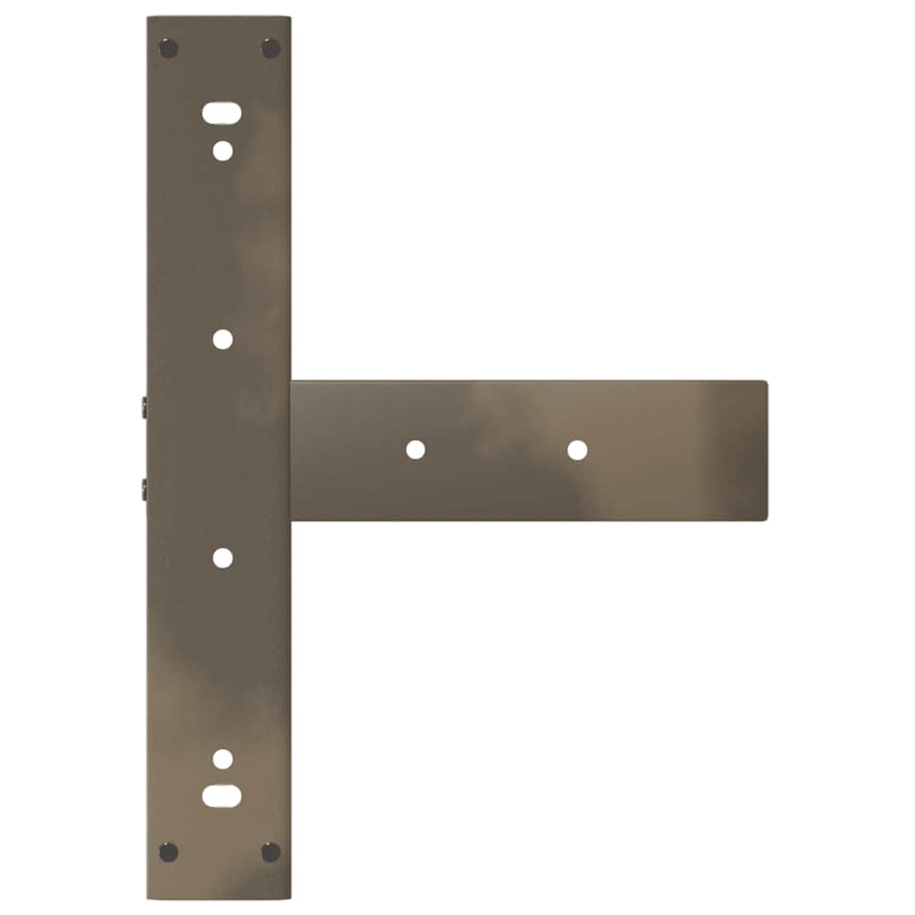 sofabordsben T-formet 2 stk. naturstål 50x25x(42-43) cm stål