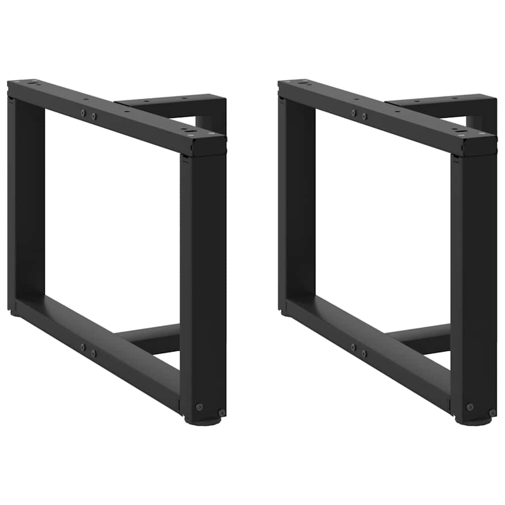 sofabordsben T-formet 2 stk. sort 60x25x(42-43) cm stål