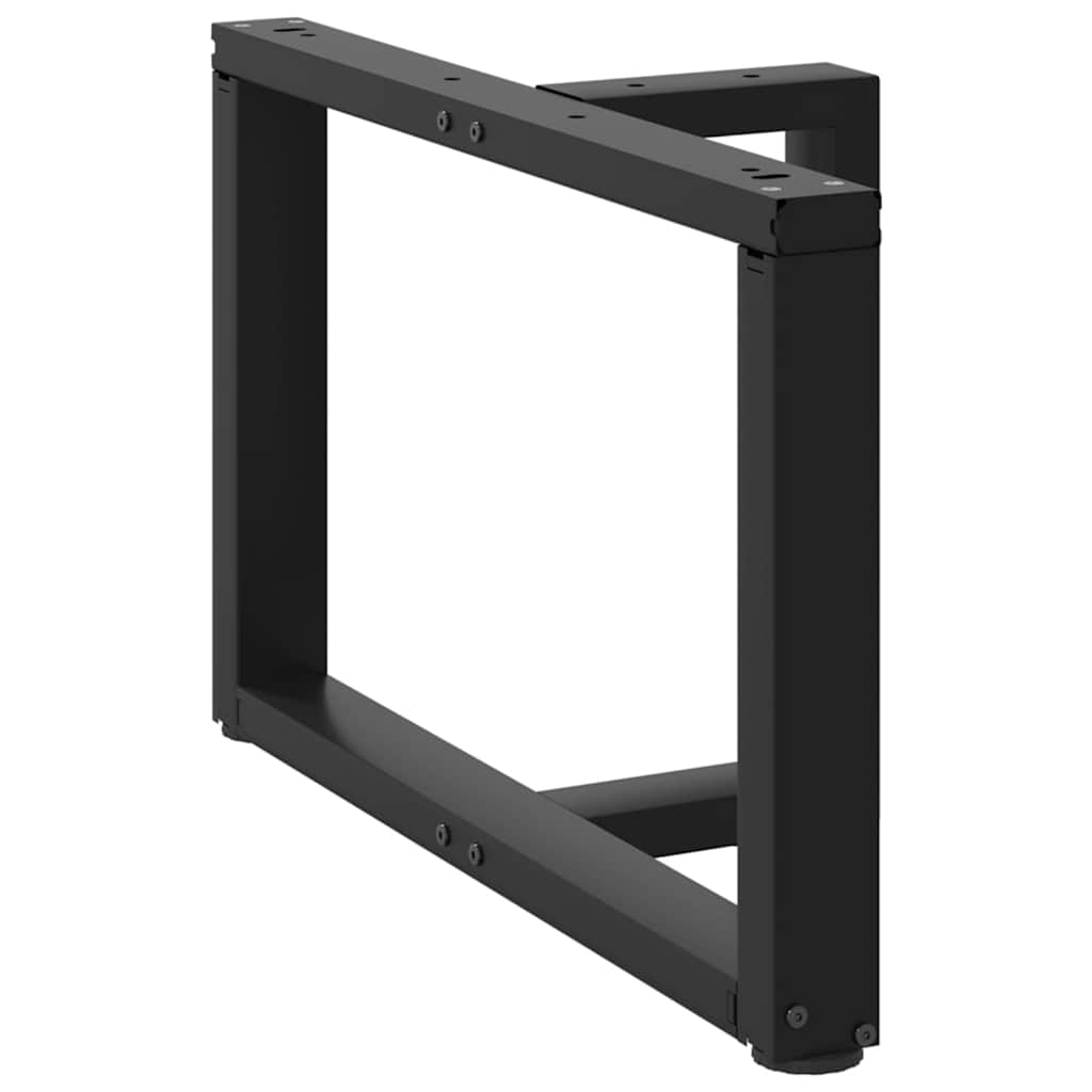 sofabordsben T-formet 2 stk. sort 60x25x(42-43) cm stål