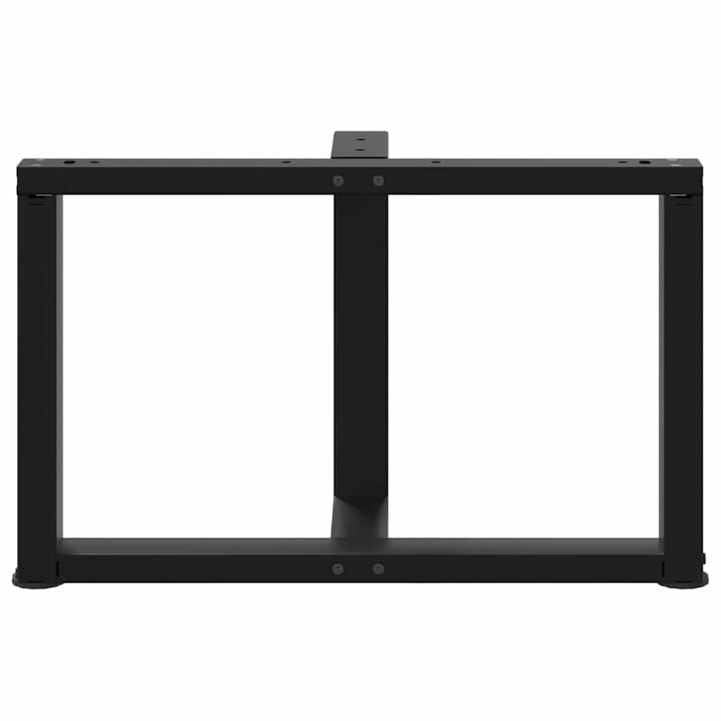 sofabordsben T-formet 2 stk. sort 60x25x(42-43) cm stål