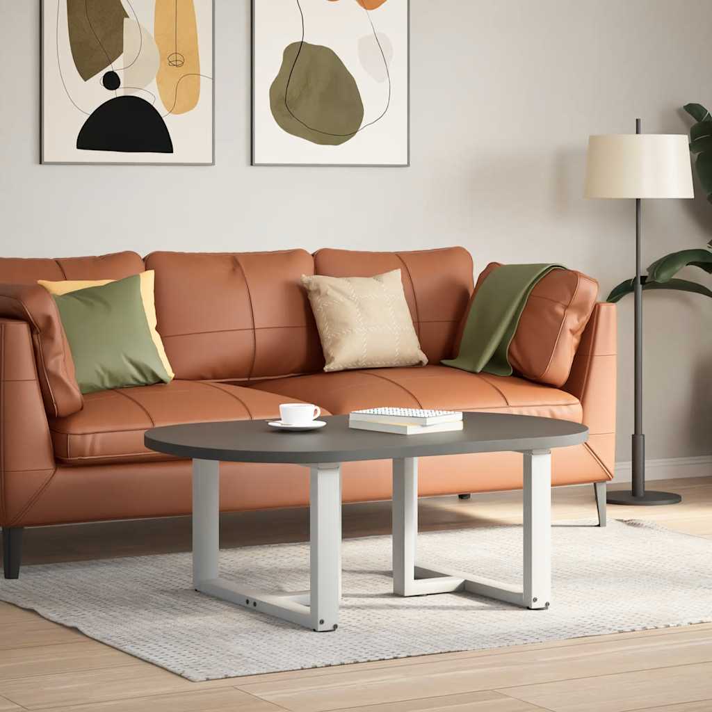 sofabordsben T-formet 2 stk. hvid 60x25x(42-43) cm stål