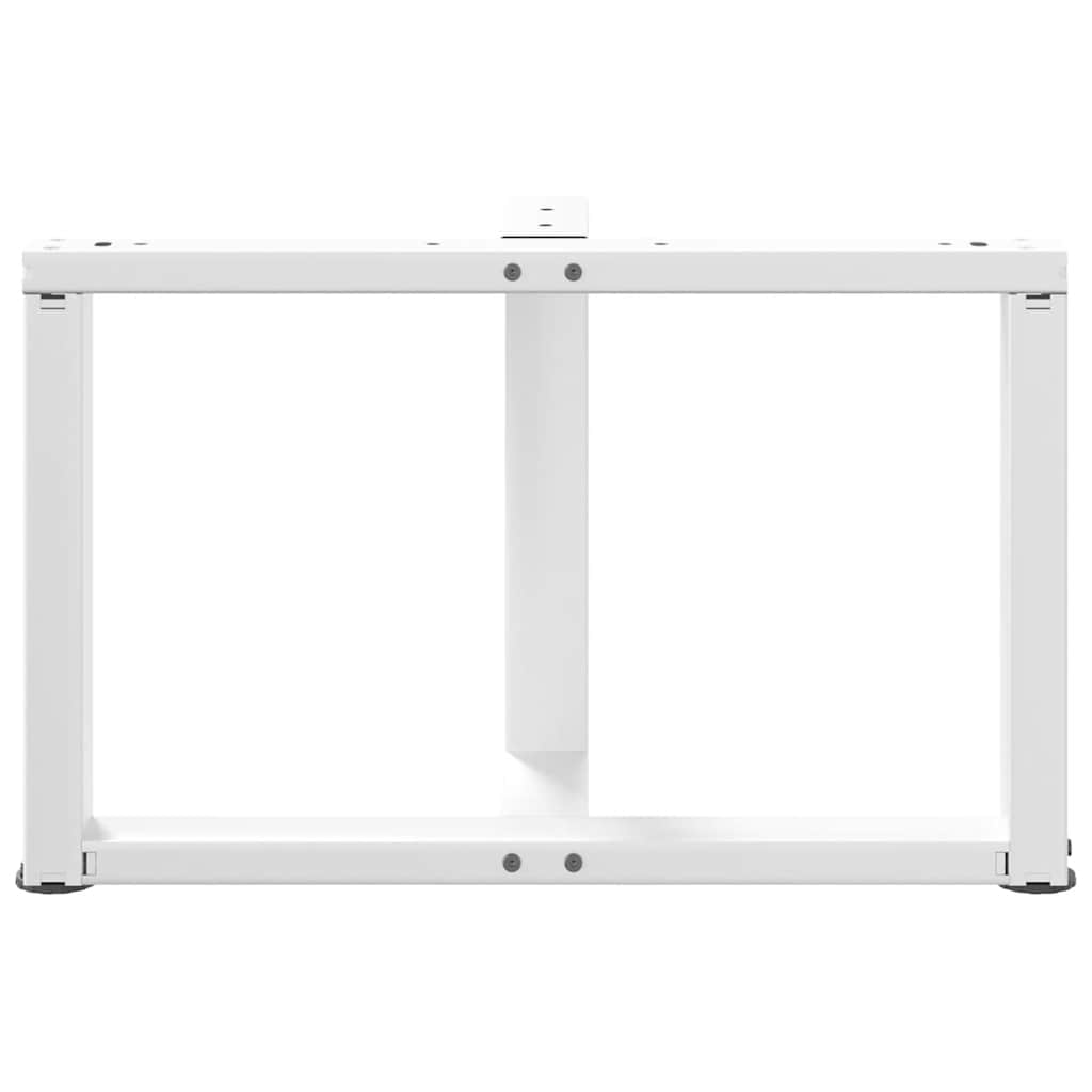 sofabordsben T-formet 2 stk. hvid 60x25x(42-43) cm stål
