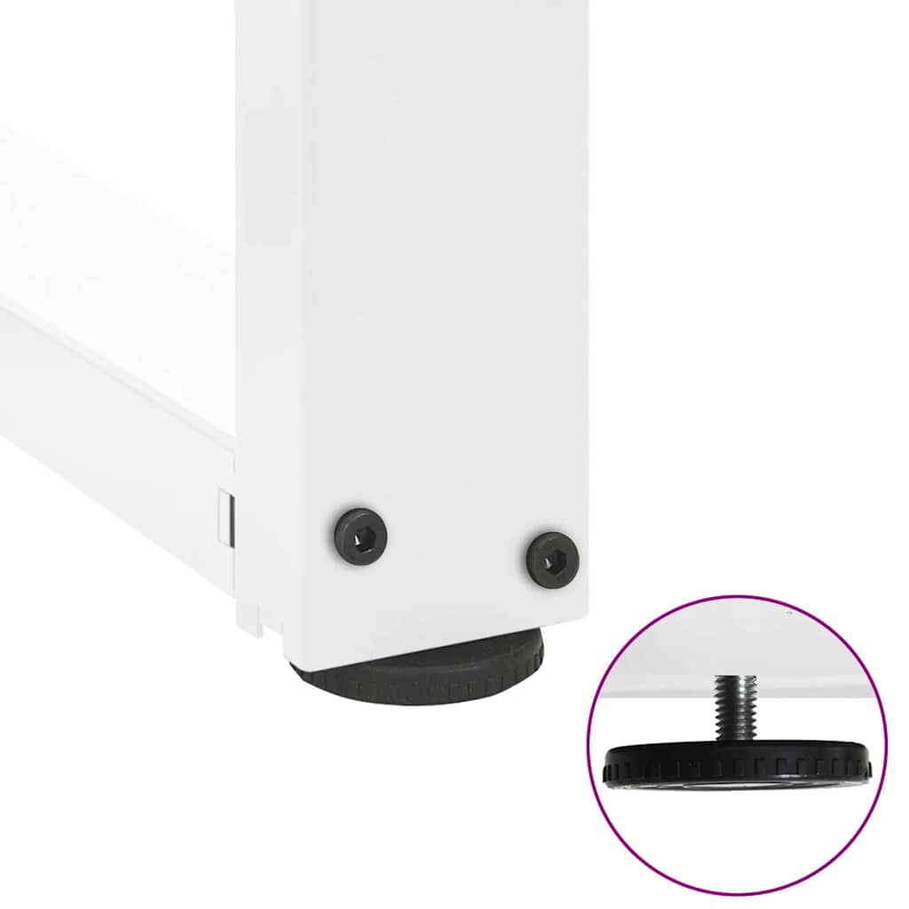 sofabordsben T-formet 2 stk. hvid 60x25x(42-43) cm stål