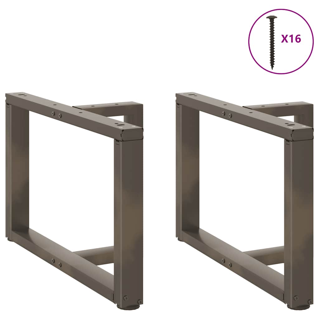 sofabordsben T-formet 2 stk. sort 60x25x(42-43) cm stål