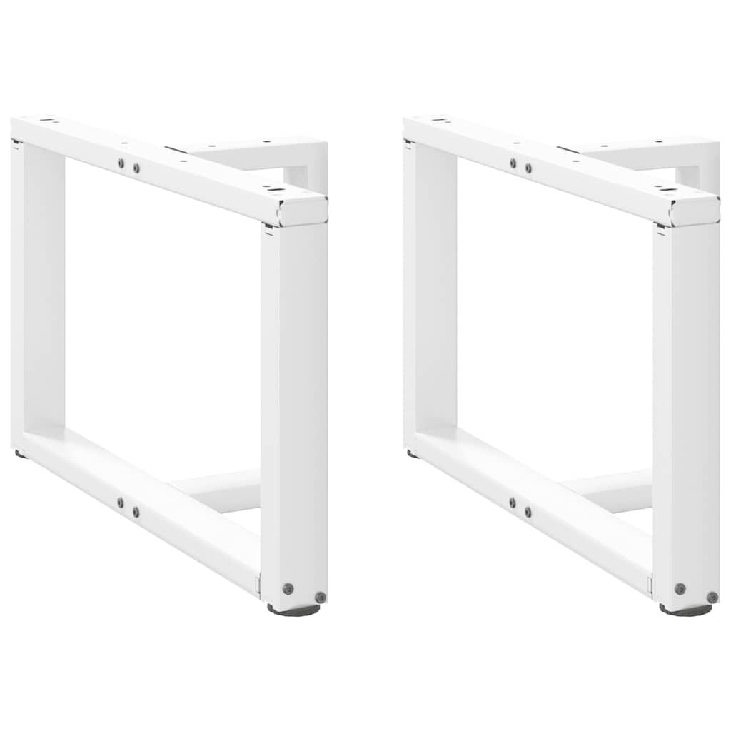 sofabordsben T-formet 2 stk. hvid 70x25x(42-43) cm stål