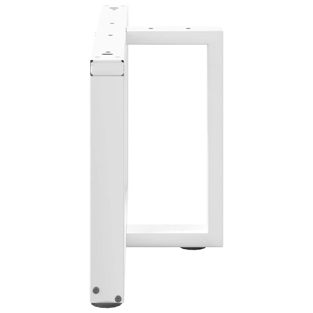 sofabordsben T-formet 2 stk. hvid 70x25x(42-43) cm stål