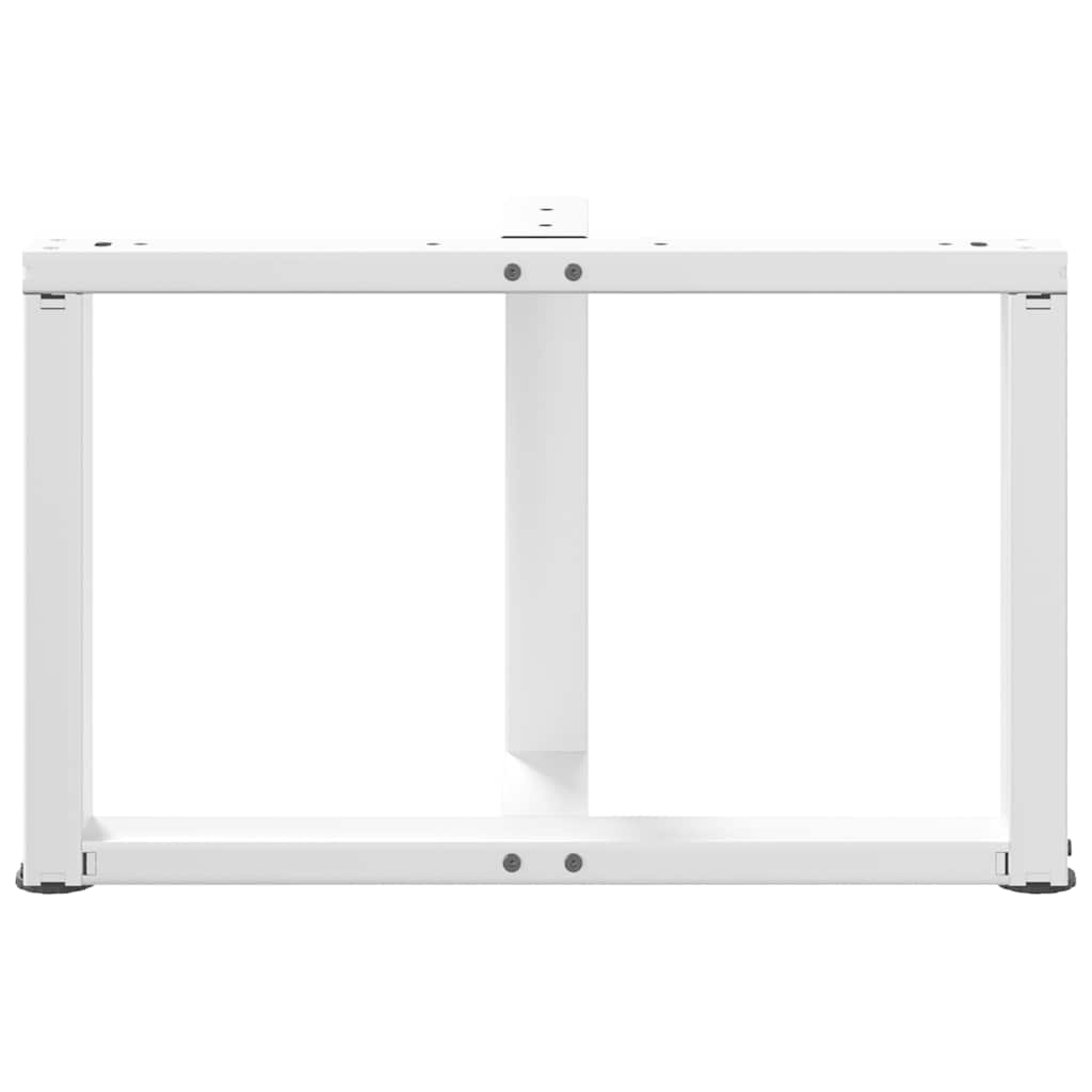 sofabordsben T-formet 2 stk. hvid 70x25x(42-43) cm stål