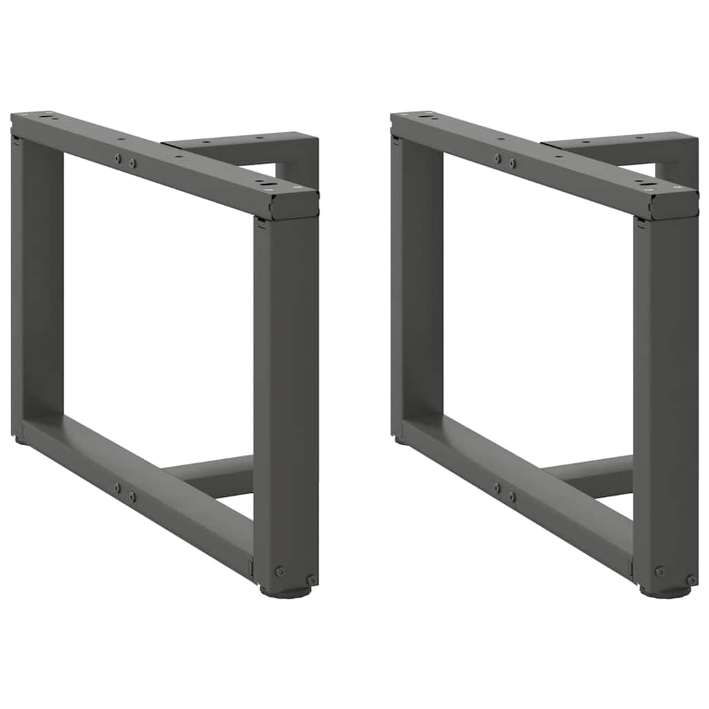 sofabordsben T-formet 2 stk. antracit 70x25x(42-43) cm stål