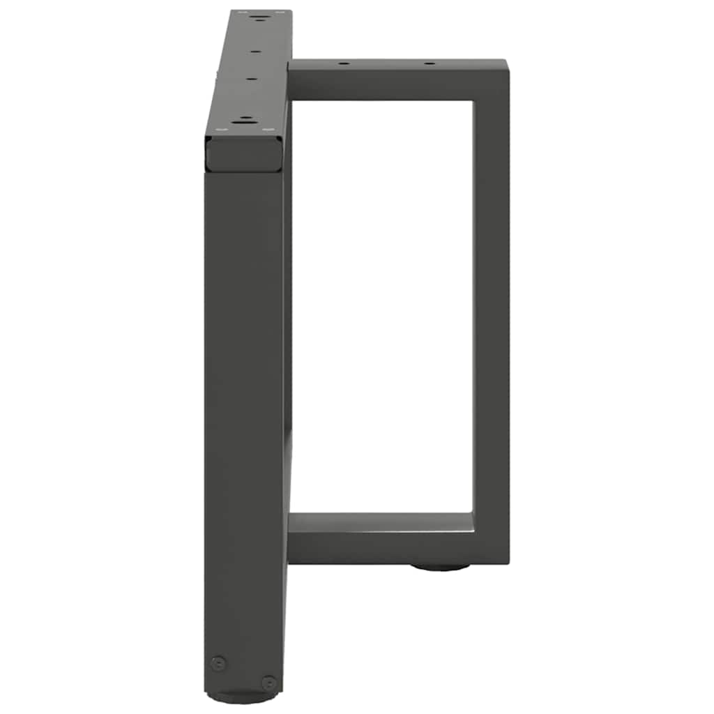 sofabordsben T-formet 2 stk. antracit 70x25x(42-43) cm stål