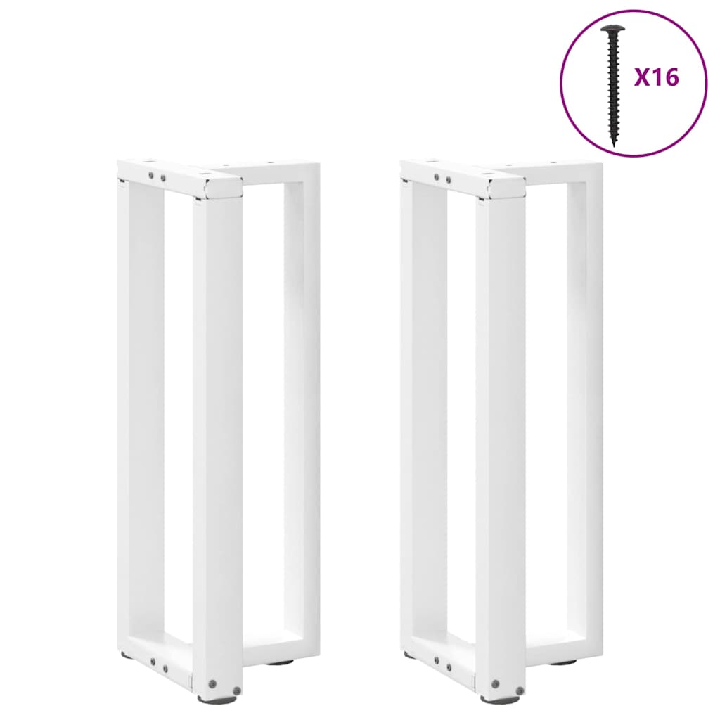 konsolbordben T-formet 2 stk. hvid 25x28x(72-73) cm stål