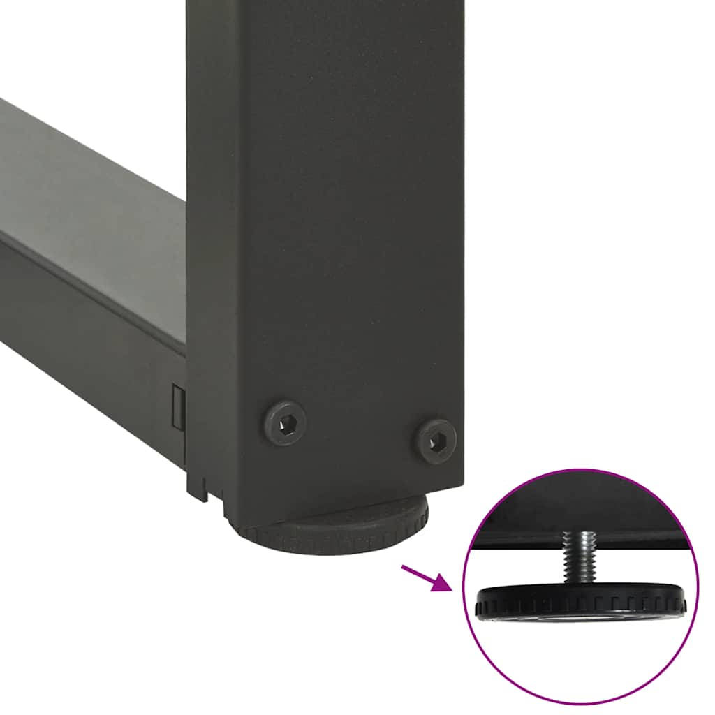 konsolbordben T-formet 2 stk. antracit 25x28x(72-73) cm stål