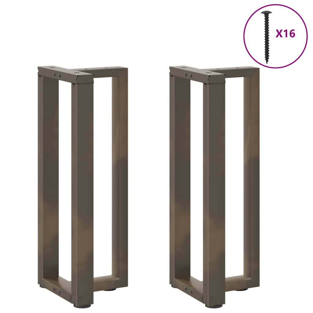 konsolbordben T-formet 2 stk. sort 25x28x(72-73) cm stål