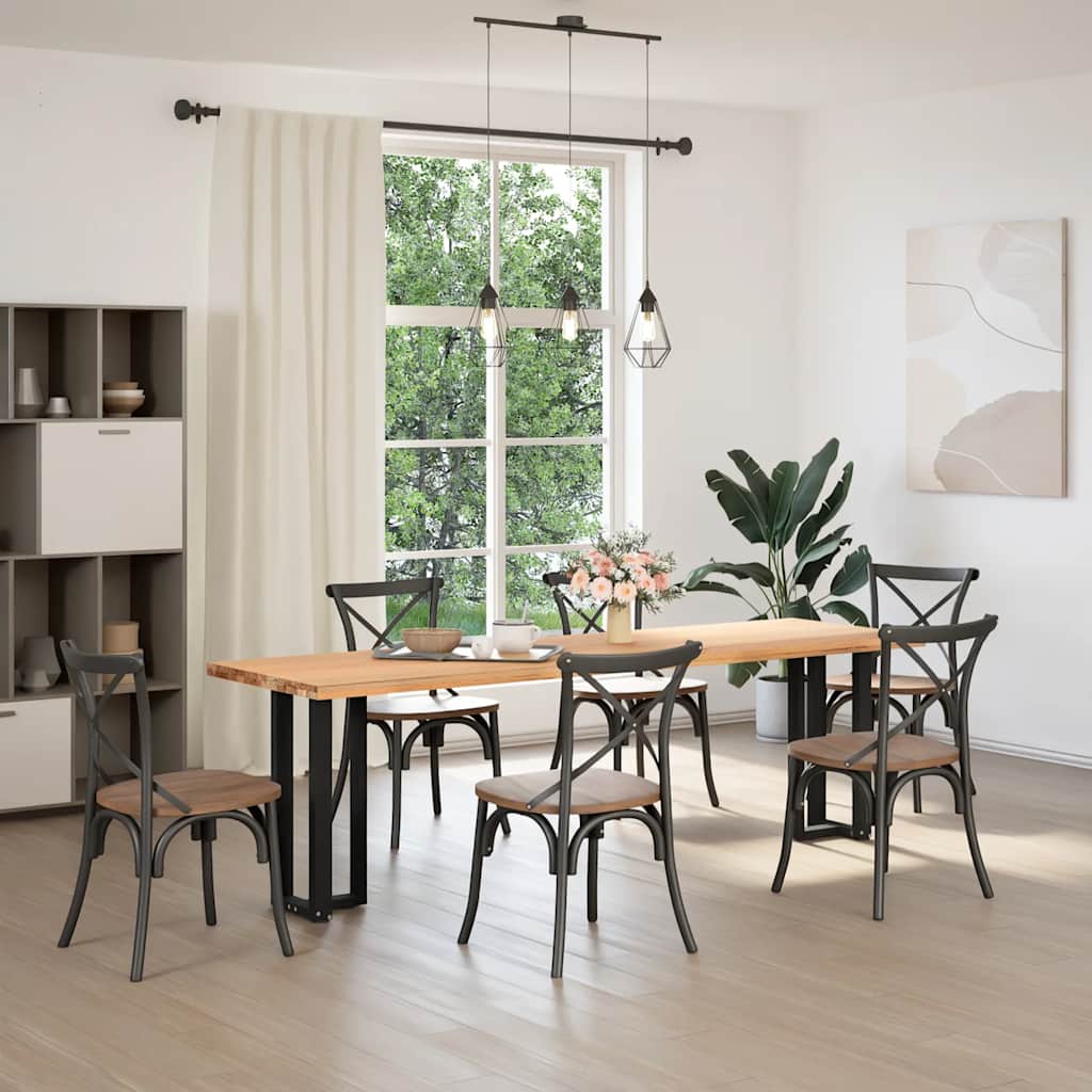 konsolbordben T-formet 2 stk. sort 38x25x(72-73) cm stål