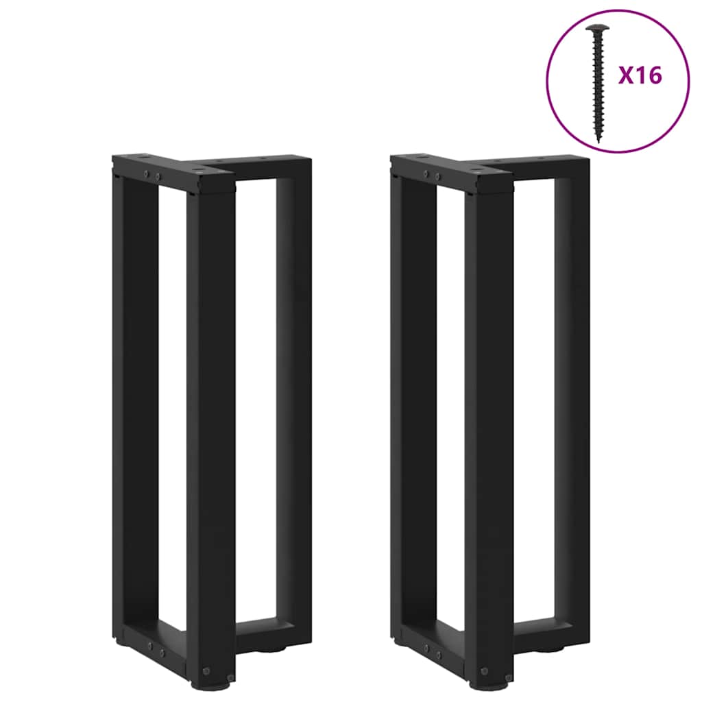 konsolbordben T-formet 2 stk. sort 38x25x(72-73) cm stål