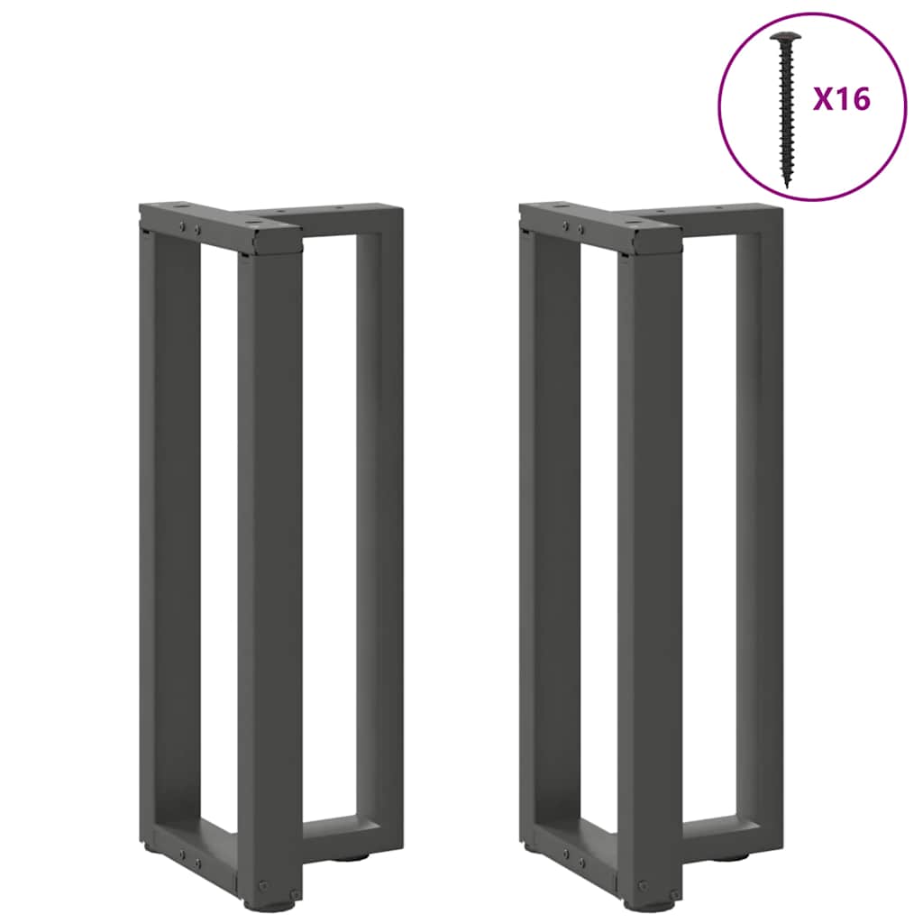 konsolbordben T-formet 2 stk. antracit 38x25x(72-73) cm stål