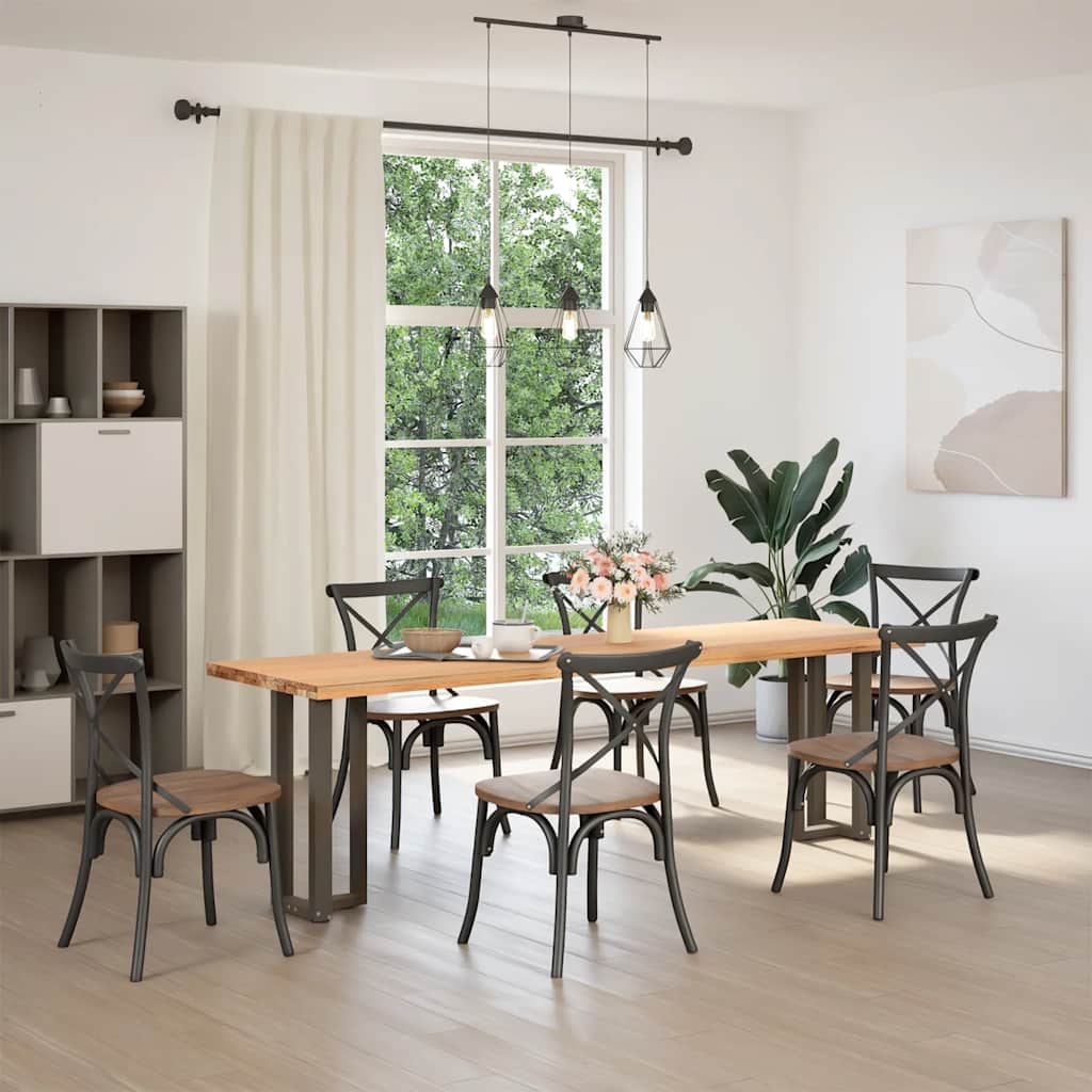 konsolbordben T-formet 2 stk. sort 38x25x(72-73) cm stål