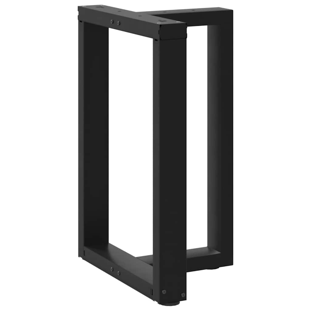 spisebordsben T-formet 2 stk. sort 50x35x(72-73) cm stål