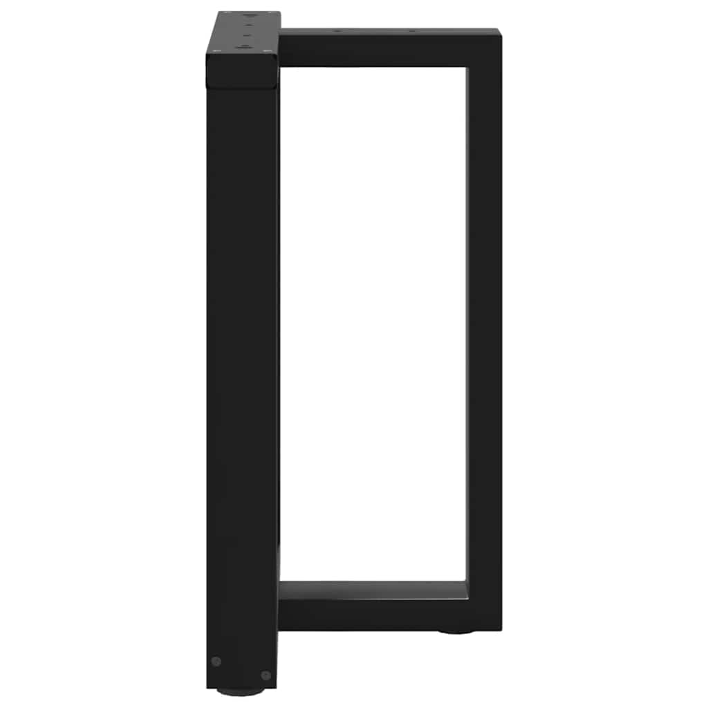 spisebordsben T-formet 2 stk. sort 50x35x(72-73) cm stål
