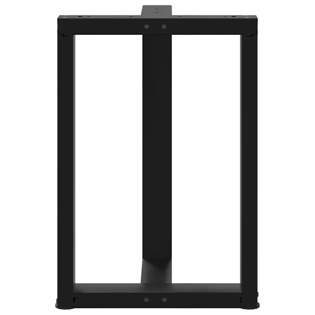 spisebordsben T-formet 2 stk. sort 50x35x(72-73) cm stål