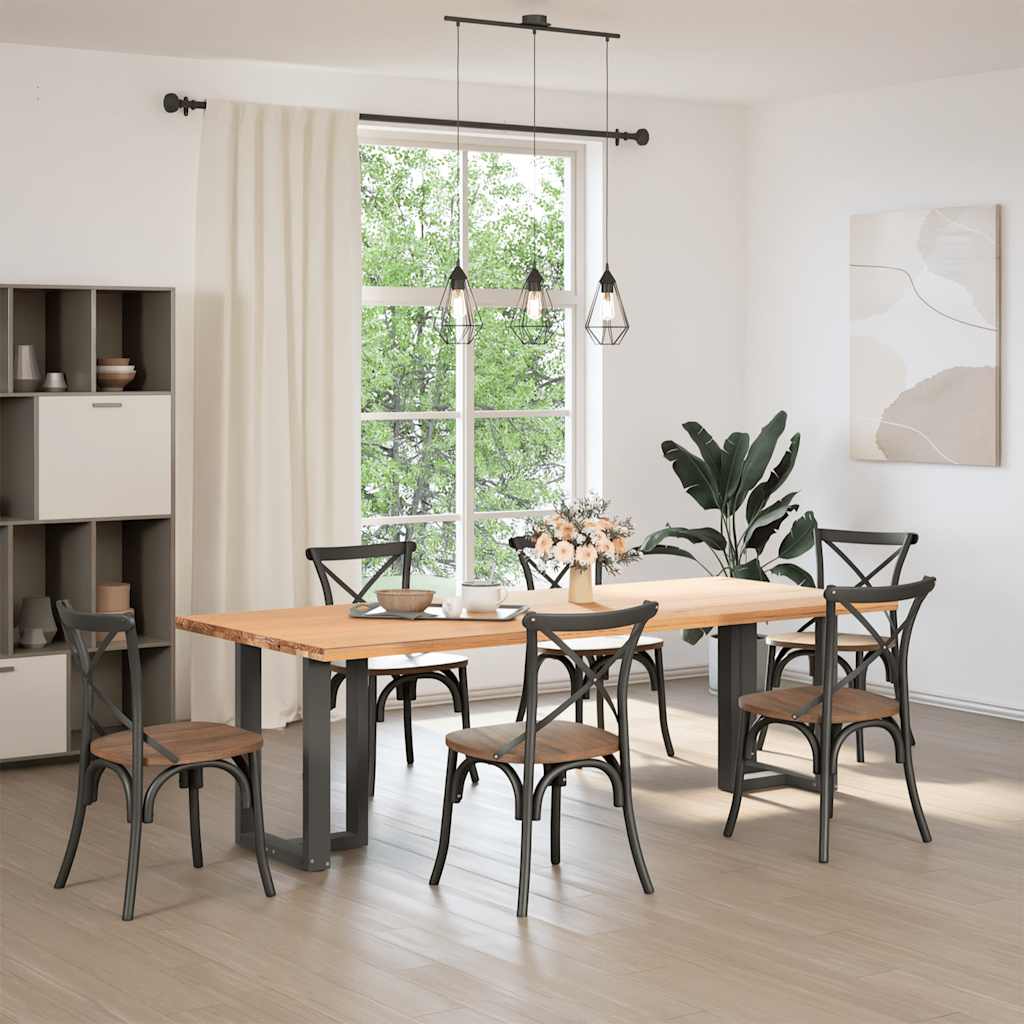 spisebordsben T-formet 2 stk. antracit 50x35x(72-73) cm stål