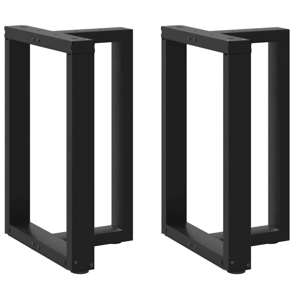 spisebordsben T-formet 2 stk. sort 60x35x(72-73) cm stål