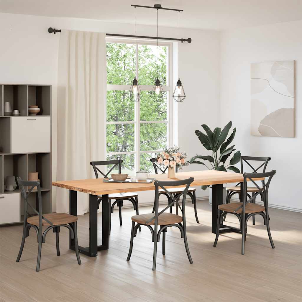 spisebordsben T-formet 2 stk. sort 60x35x(72-73) cm stål