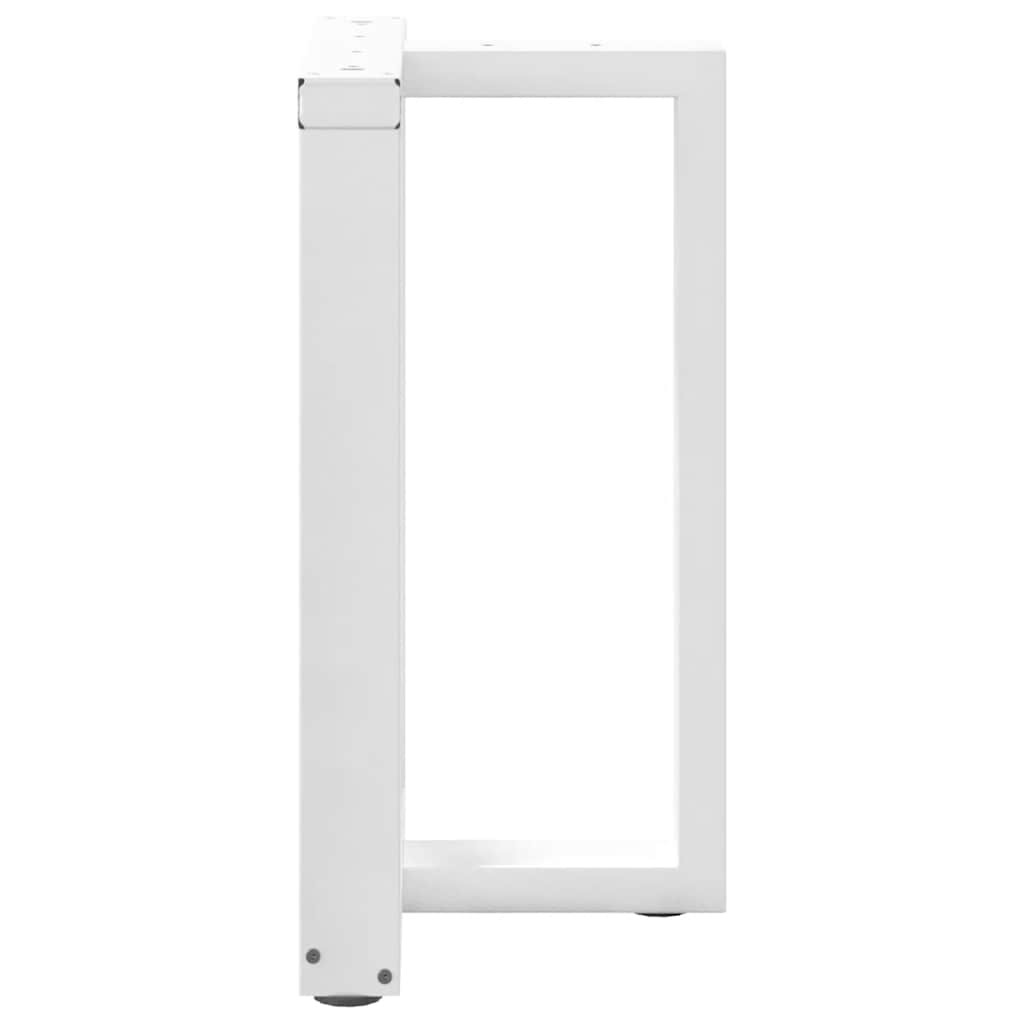 spisebordsben T-formet 2 stk. hvid 60x35x(72-73) cm stål