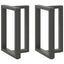 spisebordsben T-formet 2 stk. antracit 60x35x(72-73) cm stål