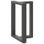 spisebordsben T-formet 2 stk. antracit 60x35x(72-73) cm stål