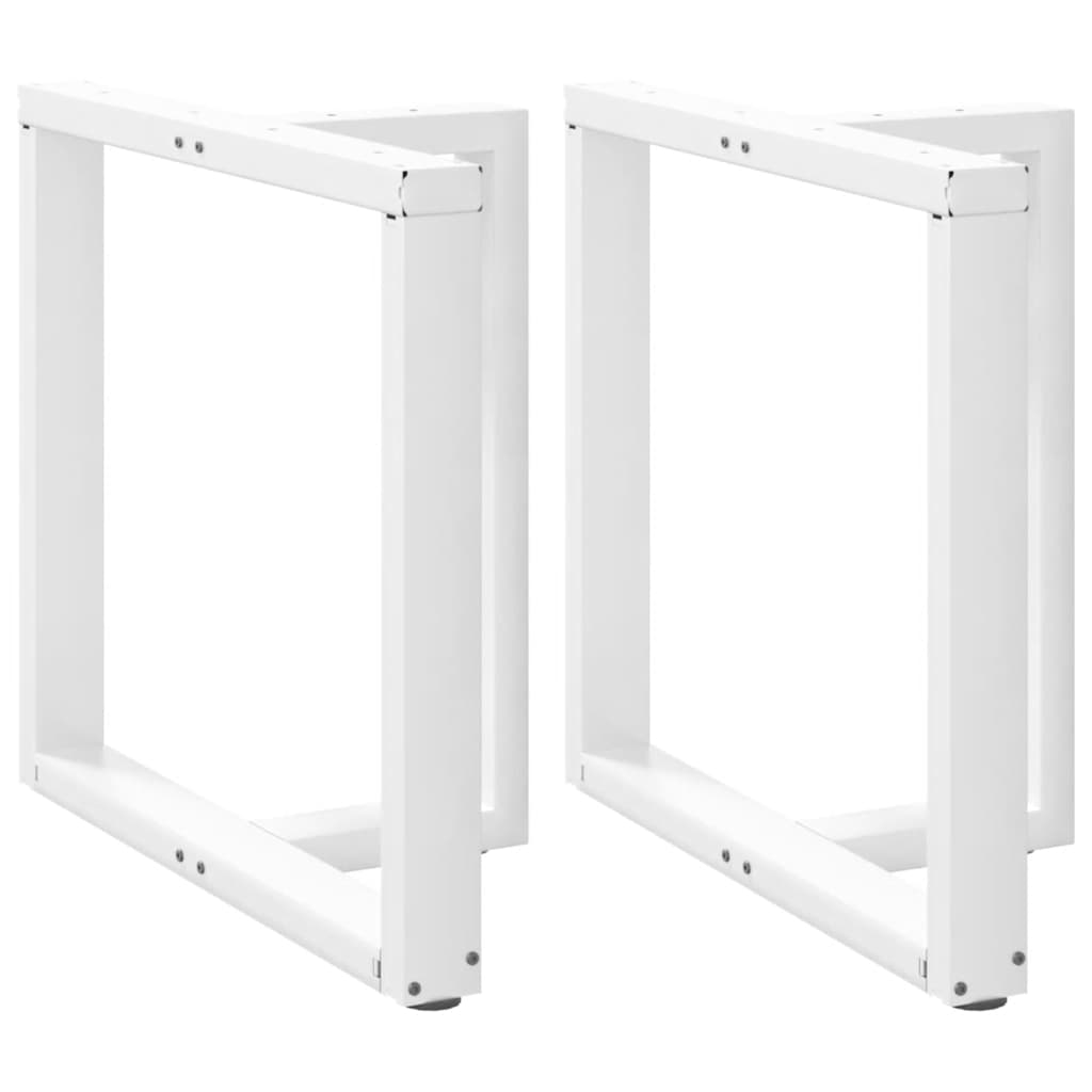 spisebordsben T-formet 2 stk. hvid 70x35x(72-73) cm stål