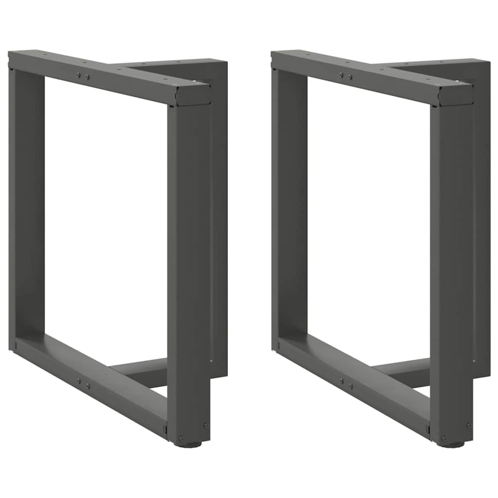 spisebordsben T-formet 2 stk. antracit 70x35x(72-73) cm stål
