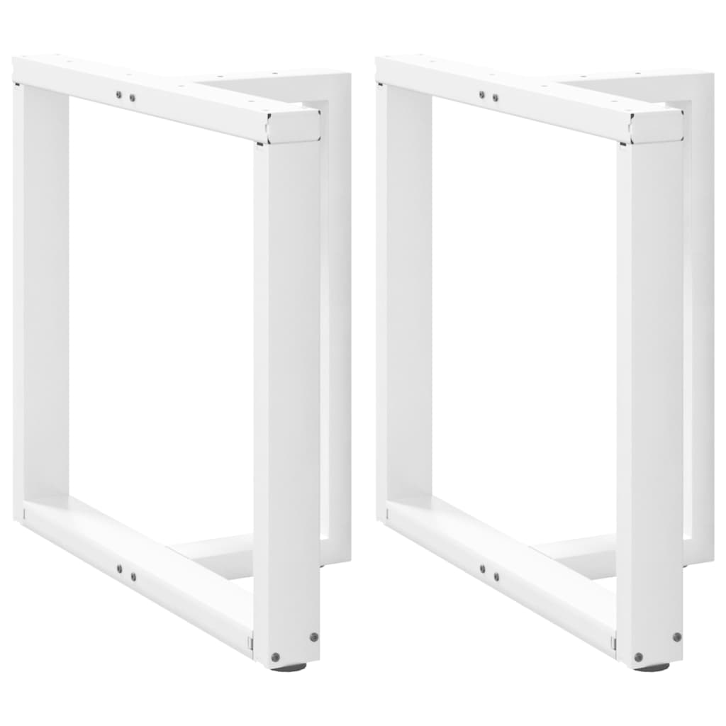 spisebordsben T-formet 2 stk. hvid 80x35x(72-73) cm stål