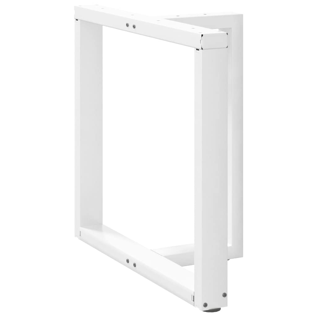 spisebordsben T-formet 2 stk. hvid 80x35x(72-73) cm stål