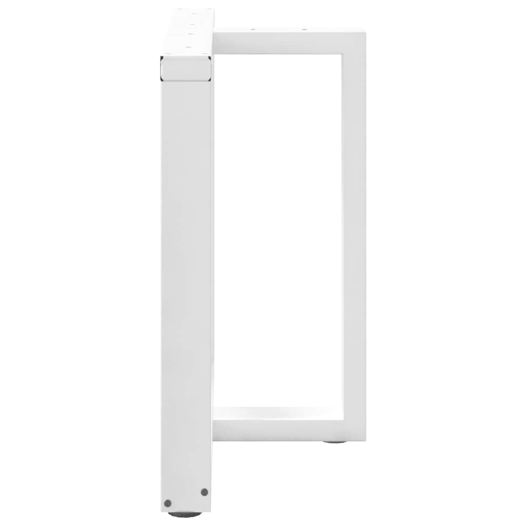spisebordsben T-formet 2 stk. hvid 80x35x(72-73) cm stål