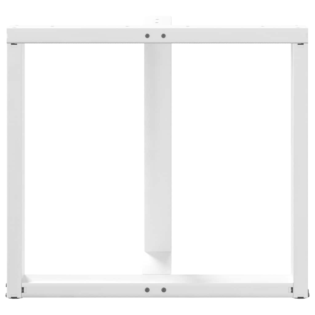 spisebordsben T-formet 2 stk. hvid 80x35x(72-73) cm stål