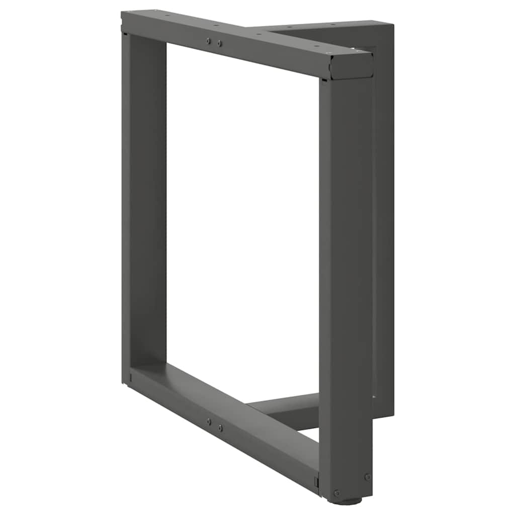spisebordsben T-formet 2 stk. antracit 80x35x(72-73) cm stål