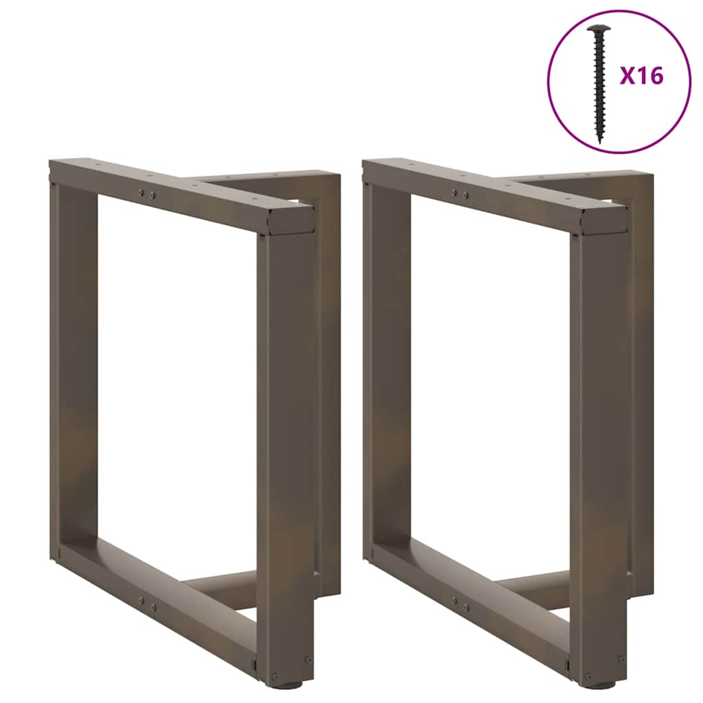 spisebordsben T-formet 2 stk. sort 80x35x(72-73) cm stål