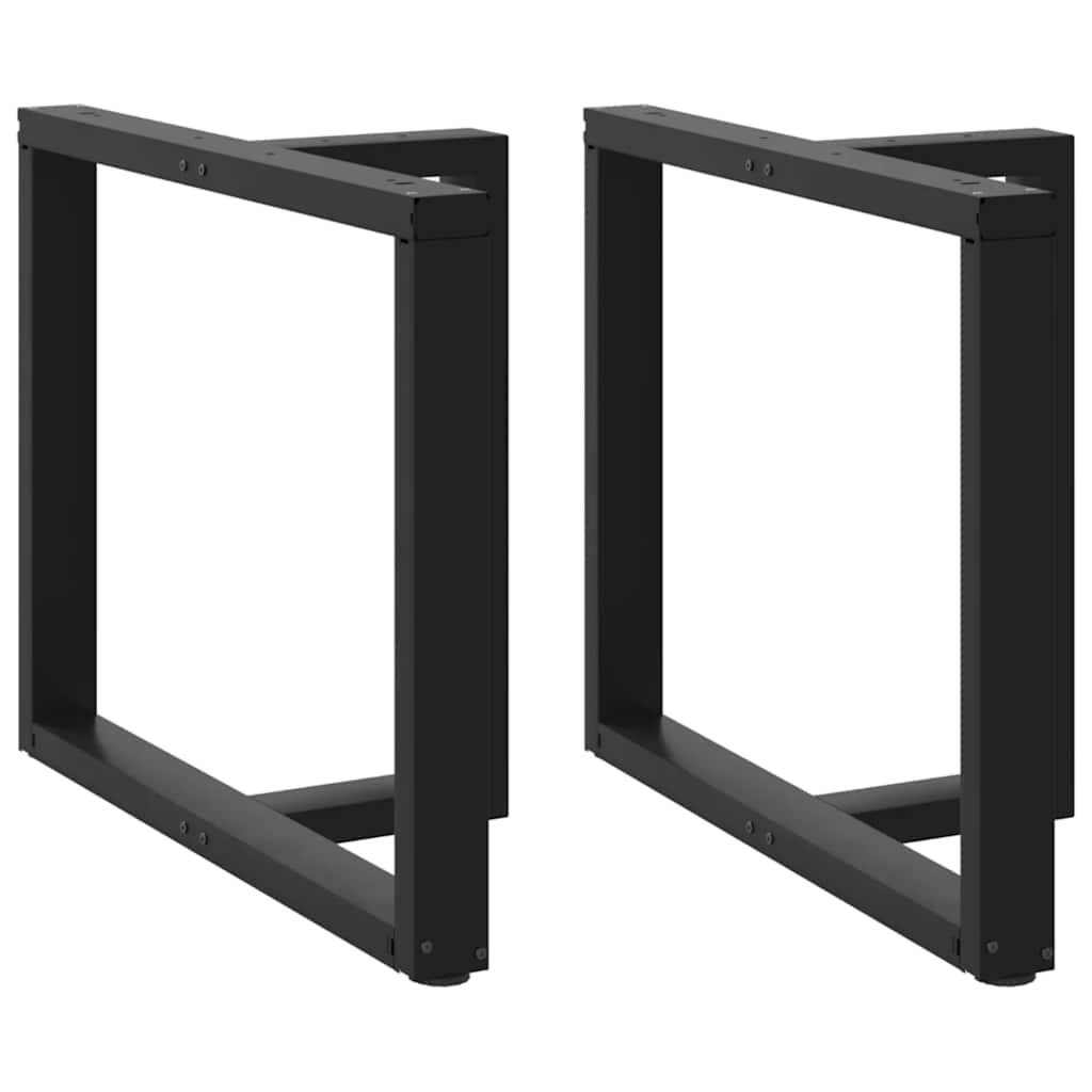 spisebordsben T-formet 2 stk. sort 90x35x(72-73) cm stål