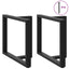 spisebordsben T-formet 2 stk. sort 90x35x(72-73) cm stål
