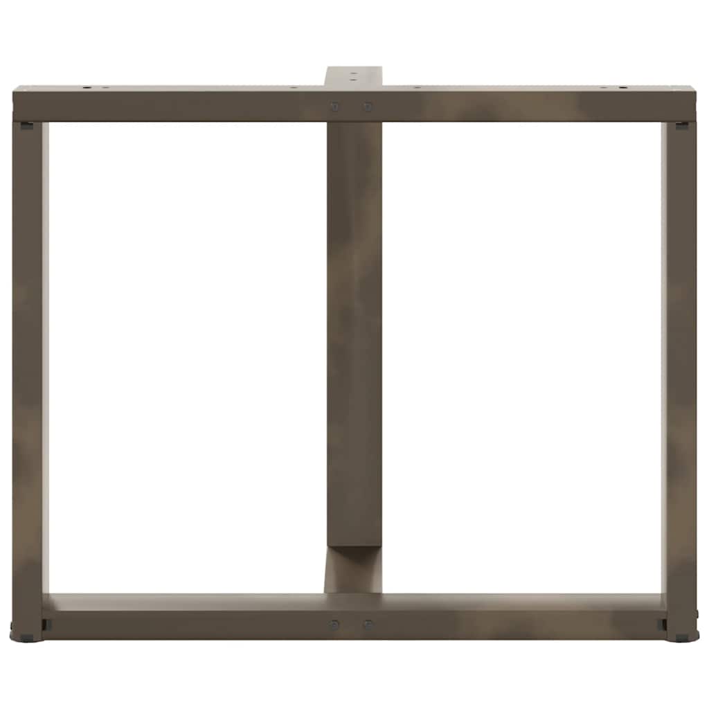 spisebordsben T-formet 2 stk. sort 90x35x(72-73) cm stål