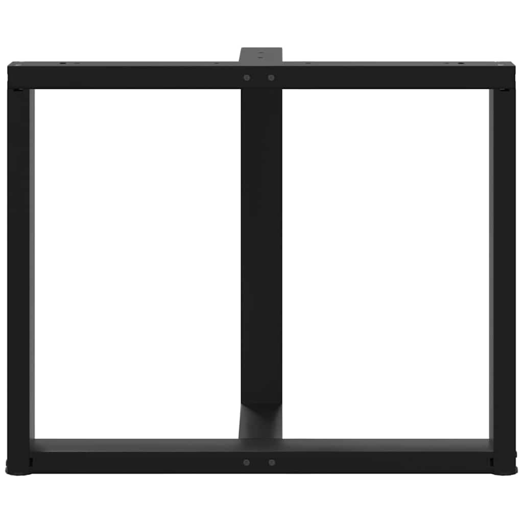 spisebordsben T-formet 2 stk. sort 100x35x(72-73) cm stål
