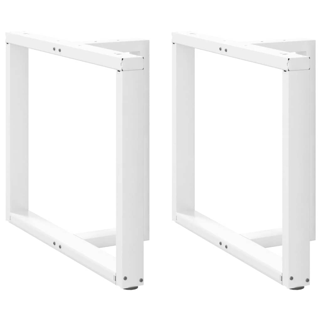 spisebordsben T-formet 2 stk. hvid 100x35x(72-73) cm stål