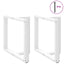 spisebordsben T-formet 2 stk. hvid 100x35x(72-73) cm stål