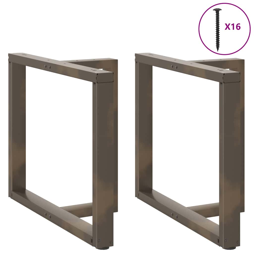 spisebordsben T-formet 2 stk. sort 100x35x(72-73) cm stål